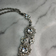 Silver Large Jewel Chunky Necklace – Bold & Elegant Statement Piece