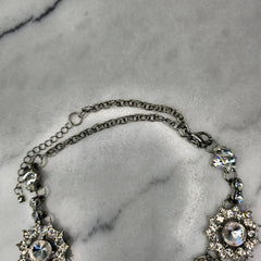 Silver Large Jewel Chunky Necklace – Bold & Elegant Statement Piece