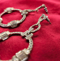Oroton Silver Round Drop Earrings