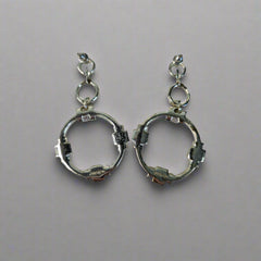 Oroton Silver Crystal Round Drop Earrings