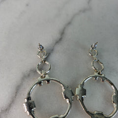 Oroton Silver Round Drop Earrings