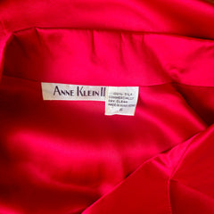 100% Silk Vintage 80s Anne Klein II Silk Red Blouse