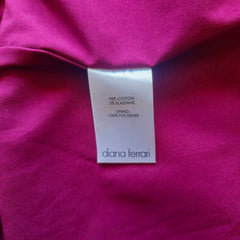 Diana Ferrari Dress Size 12 Purple Black Work Dress V Neck Corporate Evening Knee Length