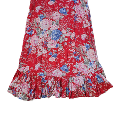 Auguste Red Floral Rayon Maxi Dress – Effortless Boho Size AU10