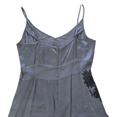 Third Millennium Silk Slip Dress – Smoky Grey with Lace | AU 8