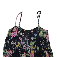 Auguste Black Floral Metallic Pinstripe Singlet Top – AU 10