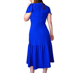 DKNY Cobalt Blue Flutter Sleeve Midi Dress – AU 10