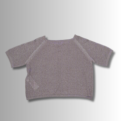 Rose Gold Metallic Knit Crop Top AU 12 Shimmer Mesh Top