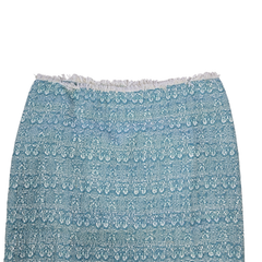 NWT Lisa Ho Teal Textured Pencil Skirt – Fringe Hem (AU 8)