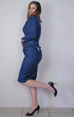 Vintage Scarpa Denim Dress, Size: Vintage AU 12 (Internaional S)