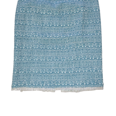 NWT Lisa Ho Teal Textured Pencil Skirt – Fringe Hem (AU 8)