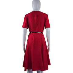 Diana Ferrari Red Midi Dress – Structured Fit & Flare (AU 10)