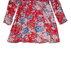 Auguste Red Floral Long Sleeve Mini Dress – Romantic Boho | AU 12