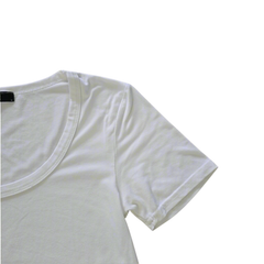Brit & Bri White Scoop Neck Tee Size M Stretch Basic Top