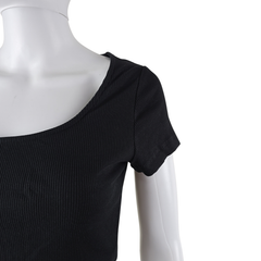 Lily Loves Black Ribbed Scoop-Neck Top – Fitted Essential (AU 10 / M)