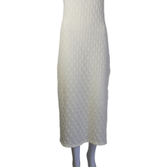 Billabong White Knit Midi Dress – Coastal Minimalist Summer Dress – Size AU 10