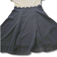 Vintage Molly Malloy Black & Ivory Lace Evening Dress AU10