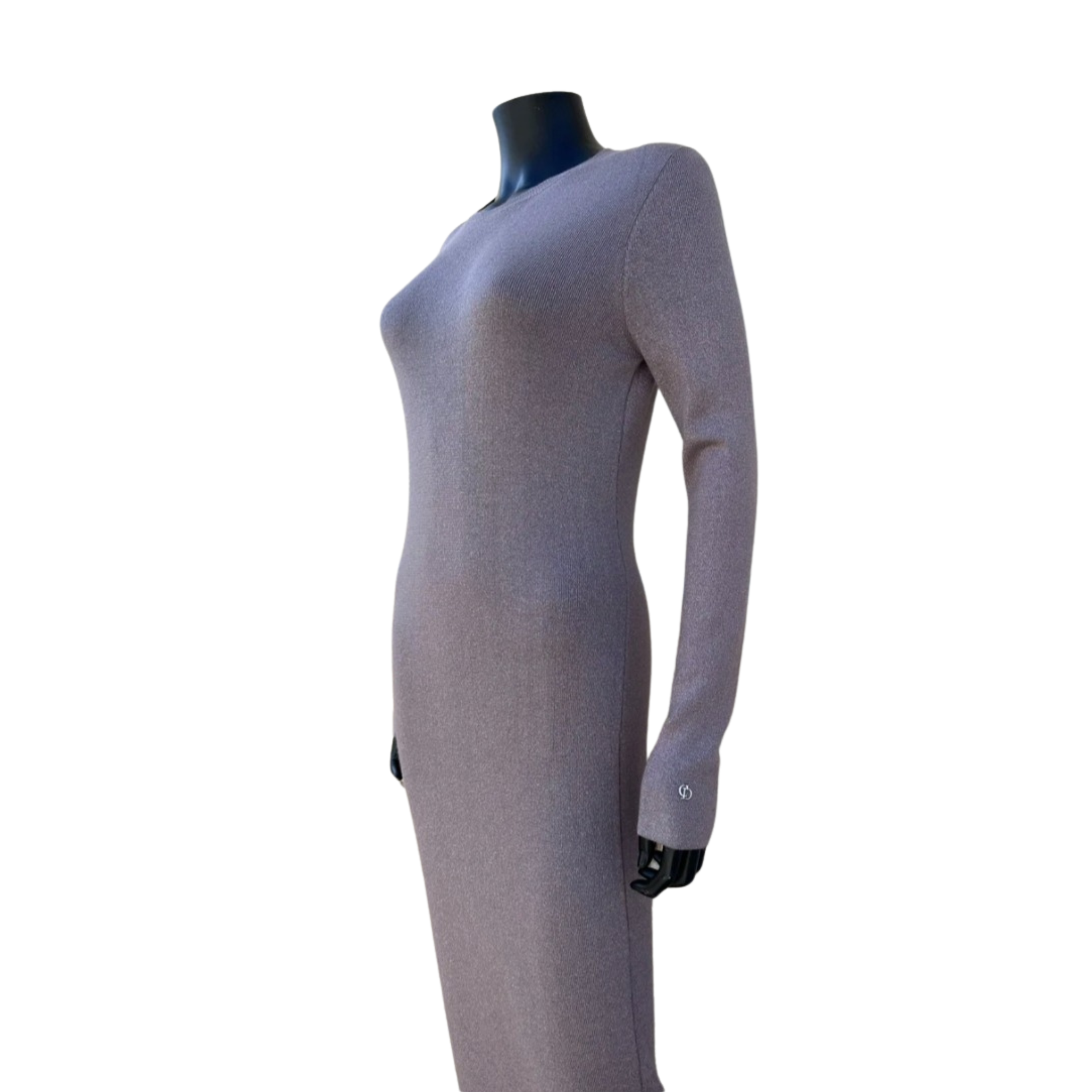Gray dress on a mannequin against a white background