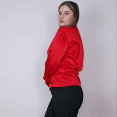 100% Silk Vintage 80s Anne Klein II Silk Red Blouse