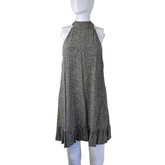 Auguste Charcoal Polka Dot Halter Mini Dress – Effortless Boho | AU 10