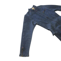 Vintage Scarpa Denim Dress AU 12 90s Y2K Zip Front Bodycon