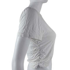 Antistar White Ruched Tee – Size AU 12 (Soft Sculpted Everyday Essential)