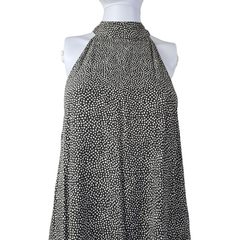 Auguste Charcoal Polka Dot Halter Mini Dress – Effortless Boho | AU 10