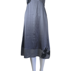 Third Millennium Silk Slip Dress – Smoky Grey with Lace | AU 8