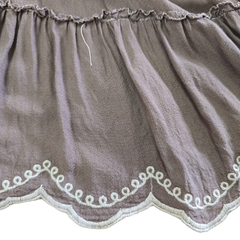Arnhem Hand-Dyed Tiered Boho Mini Skirt – Grey Purple – AU 10