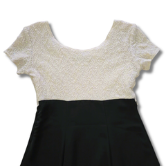 Vintage Molly Malloy Black & Ivory Lace Evening Dress AU10
