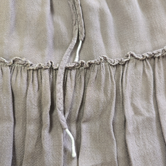 Arnhem Hand-Dyed Tiered Boho Mini Skirt – Grey Purple – AU 10