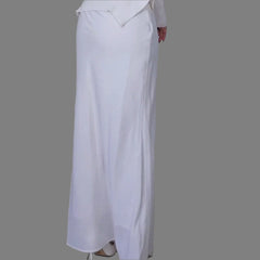 Charcoal White Linen Maxi Skirt - Size: AU12