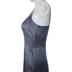 Third Millennium Silk Slip Dress – Smoky Grey with Lace | AU 8