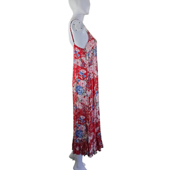 Auguste Red Floral Rayon Maxi Dress – Effortless Boho Size AU10