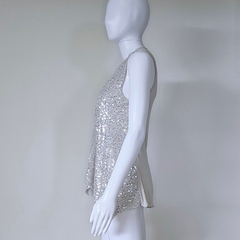 Armani Exchange Vintage Silver Sequin Sleeveless Vest – Size S