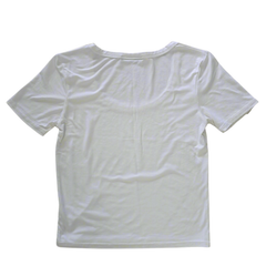 Brit & Bri White Scoop Neck Tee Size M Stretch Basic Top