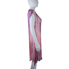 Lisa Ho Pink & Purple Silk-Blend Kaftan Dress – AU 6 (Resort Luxe Statement)