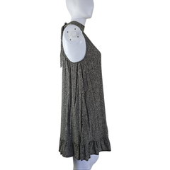 Auguste Charcoal Polka Dot Halter Mini Dress – Effortless Boho | AU 10