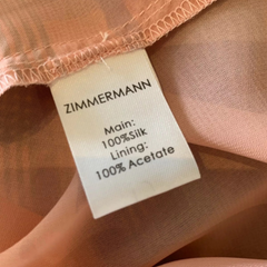 Zimmermann "Good Love" Pink Check Silk Plunge Dress – Size 1
