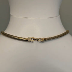 Vintage Gold Swirl Statement Necklace – 80s Glam Omega Style