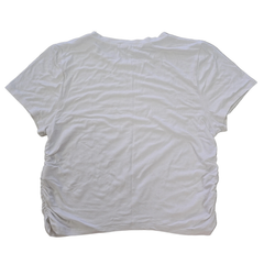 Antistar White Ruched Tee – Size AU 12 (Soft Sculpted Everyday Essential)