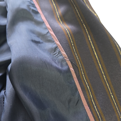 Custommade Satin Brown, Navy and Metallic Gold Pant Suit Set - Size AU 10
