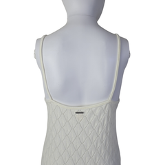 Billabong White Knit Midi Dress – Coastal Minimalist Summer Dress – Size AU 10