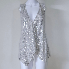 Armani Exchange Vintage Silver Sequin Sleeveless Vest – Size S