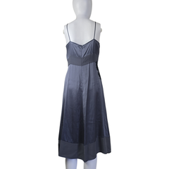 Third Millennium Silk Slip Dress – Smoky Grey with Lace | AU 8