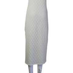 Billabong White Knit Midi Dress – Coastal Minimalist Summer Dress – Size AU 10