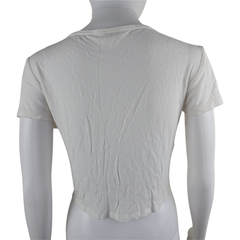 Lily Loves White Ruched Drawstring Top – Size AU 10 (Soft Ribbed Stretch Essential)