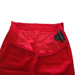 ESCADA Red Pencil Skirt Cotton Panelled AU 10 Designer Workwear