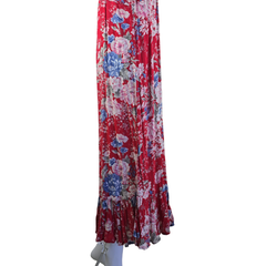 Auguste Red Floral Rayon Maxi Dress – Effortless Boho Size AU10