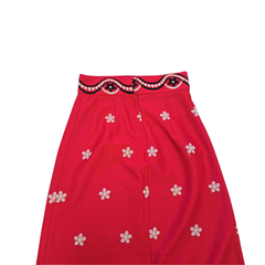 Vintage Pink Flower Power Maxi Skirt – Retro 70s Statement Piece